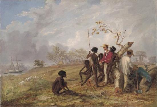 Thomas Baines Thomas Baines with Aborigines near the mouth of the Victoria River, N.T. Spain oil painting art